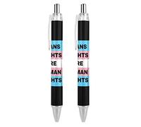 BHHJKK LGBTQ Stylo à bille rétractable transgenre avec drapeau transgenre Trans Rights Flag Stylo à bille portable à encre noire Stylos de travail pour fournitures de bureau Papeterie Cadeaux