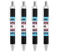 BHHJKK LGBTQ Stylo à bille rétractable transgenre avec drapeau transgenre Trans Rights Flag Stylo à bille portable à encre noire Stylos de travail pour fournitures de bureau Papeterie Cadeaux