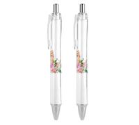BHHJKK Lot de 2 stylos à bille noirs rétractables à encre gel lisse à pointe fine de 0,5 pour l'école, le bureau, motif mignon de petit chat