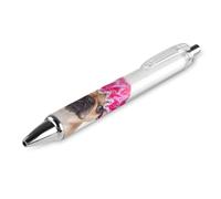BHHJKK Lot de 2 stylos à bille noirs rétractables à encre gel lisse à pointe fine de 0,5 pour l'école, le bureau, motif bouledogue français mignon