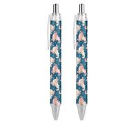BHHJKK Lot de 2 stylos à bille rétractables à encre gel à pointe fine (0,5 mm) avec motif axolotl