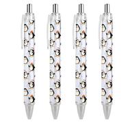 BHHJKK Lot de 2 stylos à bille rétractables à encre gel à pointe fine (0,5 mm) avec motif pingouin de Noël