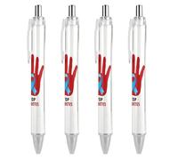 BHHJKK Lot de 2 stylos à bille rétractables à encre gel noire à pointe fine (0,5 mm) avec ruban bleu et inscription « Diabetes Awareness Month »