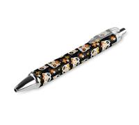 BHHJKK Lot de 4 stylos à bille noirs rétractables à encre gel lisse à pointe fine de 0,5 pour l'école, le bureau, motif tête de mort mexicaine