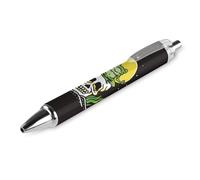 BHHJKK Lot de 4 stylos à bille noirs rétractables à encre gel lisse à pointe fine de 0,5 pour l'école, le bureau, la grenouille, le yoga sur le thème du crâne