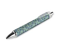 BHHJKK Lot de 4 stylos à bille noirs rétractables à encre gel lisse à pointe fine de 0,5 pour l'école, le bureau, motif fleurs d'iris