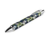 BHHJKK Lot de 4 stylos à bille noirs rétractables à encre gel lisse à pointe fine de 0,5 pour l'école, le bureau, motif feuilles