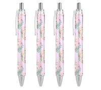 BHHJKK Lot de 4 stylos à bille noirs rétractables à encre gel lisse à pointe fine de 0,5 pour l'école, le bureau, motif licorne