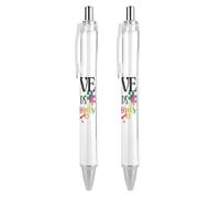 BHHJKK Lot de 4 stylos à bille rétractables à encre gel à encre noire à pointe fine (0,5 mm) pour sensibilisation à l'autisme et à l'autisme