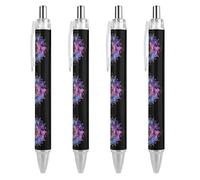 BHHJKK Lot de 4 stylos à bille rétractables Mandala de guérison, pointe à bille de 0,5 mm, écriture lisse et prise en main douce pour fournitures de bureau