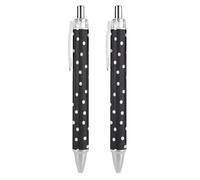 BHHJKK Lot de 4 stylos à bille rétractables noirs et blancs pour homme et femme 0,5 mm