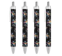 BHHJKK Lot de 4 stylos à bille rétractables noirs I Don't Get Older I Level Up - Pointe fine de 0,5 mm - Séchage rapide - Écriture lisse