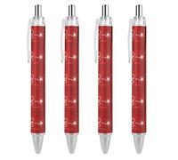 BHHJKK Lot de 4 stylos à bille rétractables portables à encre noire pour le bureau, fournitures de papeterie, cadeaux, inscription « Happy New Year 2025 »