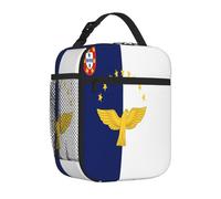 BHHJKK Sac à déjeuner réutilisable avec drapeau des Açores pour homme et femme Boîte à déjeuner isotherme spacieuse