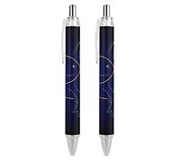 BHHJKK Stylized Rainbow Axolotl Lot de 2 stylos à bille rétractables à encre bleue pour homme et femme