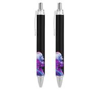 BHHJKK Stylo à bille noir rétractable à encre gel lisse 0,5 pointe fine pour l'école, le bureau, couleurs trippy, motif tête de mort, 1 pièce