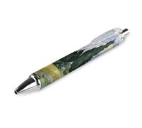 BHHJKK Stylo à bille noir rétractable à encre gel lisse 0,5 pointe fine pour l'école, le bureau, motif champ de blé, 1 pièce