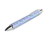 BHHJKK Stylo à bille noir rétractable à encre gel lisse avec pointe fine de 0,5 mm pour l'école, le bureau, motif licorne, arc-en-ciel, 1 pièce