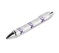 BHHJKK Stylo à bille rétractable à encre noire avec ruban violet pour étudiants et étudiants