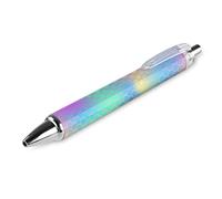 BHHJKK Stylo à bille rétractable à motif écailles de sirène arc-en-ciel - Stylo à bille portable à encre noire - Stylos de travail pour bureau, papeterie, cadeaux