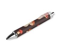 BHHJKK Stylo à bille rétractable noir motif champignons rouges 0,5 mm, stylo de travail à séchage rapide, écriture lisse, 1 pièce