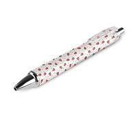 BHHJKK Stylo à bille rétractable portable à encre noire avec motif fraises pour bureau, papeterie, cadeaux