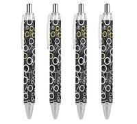 BHHJKK Stylos à bille rétractables noirs à pointe fine de 0,5 mm, séchage rapide, écriture lisse, 1 pièce, style csdgr452