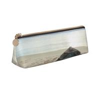 BHHJKK Terrazzo - Boîte à crayons pastel marbrée, grande capacité et robuste, pour organisateurs de bureau, belle boîte à crayons avec fermeture éclair, Bateau Plage Sunrise Time, Taille unique,