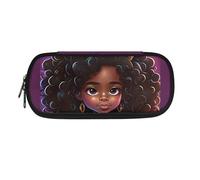 BHHJKK Trousse à crayons africaine pour enfants afro noire pour filles - Trousse à crayons universitaire - Haute capacité - Boîte à crayons magique durable, Fille afro-américaine 12, Taille unique,