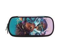 BHHJKK Trousse à crayons africaine pour enfants afro noire pour filles - Trousse à crayons universitaire - Haute capacité - Boîte à crayons magique durable, Fille afro-américaine 6, Taille unique,