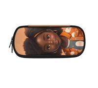 BHHJKK Trousse à crayons africaine pour enfants afro noire pour filles - Trousse à crayons universitaire - Haute capacité - Boîte à crayons magique durable, Fille afro-américaine 16 ans, Taille