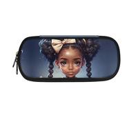 BHHJKK Trousse à crayons africaine pour enfants afro noire pour filles - Trousse à crayons universitaire - Haute capacité - Boîte à crayons magique durable, Fille afro-américaine 4, Taille unique,