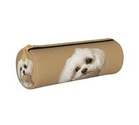 BHHJKK Trousse à crayons avec motif chien maltais avec fermeture éclair pour bureau, école, collège et travail, Comme indiqué sur la photo, Taille unique, Trousses à crayons