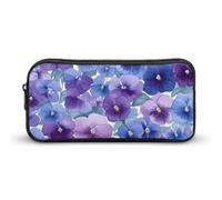 BHHJKK Trousse à crayons avec motif pensées bleues et violettes - Trousse de rangement portable de grande capacité, Comme indiqué sur la photo, Taille unique, Trousses à crayons