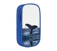 BHHJKK Trousse à crayons avec motif queue de baleine dans la mer - Double couche - Grande capacité - Organiseur de bureau, bleu, Taille unique, Trousses à crayons