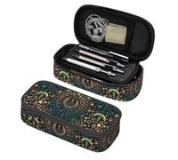 BHHJKK Trousse à crayons avec motif tête de mort mexicaine et florale - Grande capacité - Avec fermeture éclair - Fournitures scolaires - Pour filles et garçons, Astrologie magique lune étoile, Taille