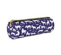 BHHJKK Trousse à crayons cascade et montagne en cuir synthétique ronde de petite capacité avec fermeture éclair, Motif loup., Taille unique, Trousses à crayons