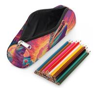 BHHJKK Trousse à crayons cylindrique à motif de dinosaure aquarelle pour garçons et filles avec fermeture éclair pour enfants, adolescents, pour l'école, le bureau, Comme indiqué sur la photo, Taille