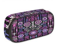 BHHJKK Trousse à crayons en cuir avec décoration nationale - Grande capacité - Organiseur de papeterie pour garçons et filles - Motif abstrait - Boîte de rangement pour l'école, le collège et le