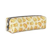BHHJKK Trousse à crayons en cuir avec fermeture éclair - Motif fromage jaune, Comme indiqué sur la photo, Taille unique, Trousses à crayons