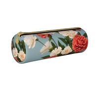 BHHJKK Trousse à crayons en cuir synthétique de vachette ronde de petite capacité avec fermeture éclair, Œillets, Taille unique, Trousses à crayons