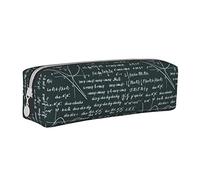BHHJKK Trousse à crayons manuscrite avec fermeture éclair en cuir Motif formules mathématiques, Comme indiqué sur la photo, Taille unique, Trousses à crayons