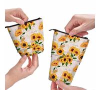 BHHJKK Trousse à crayons motif tournesols - Style vintage - Motif floral - Pour homme et femme - Jaune vif, Multicolore 73, Taille unique, Trousses à crayons
