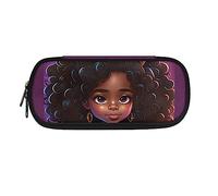 BHHJKK Trousse à crayons multifonction avec fente pour stylo pour fournitures scolaires Dacron pour enfants, femmes, enseignants, étudiants, papeterie, Princesse Africaine Fille Violet, Taille unique,