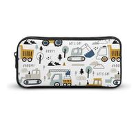 BHHJKK Trousse à crayons portable, jolie trousse de rangement en forme de voitures, camions, tracteurs, pelleteuses, trousse à crayons, organiseur de papeterie durable pour homme et femme, Style(64),