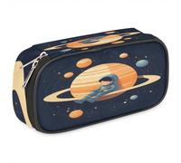 BHHJKK Trousse à crayons Space Planet pour filles, garçons, enfants, adolescents avec fermeture éclair en cuir synthétique, organiseur à crayons d'école, trousse à marqueurs, Comme indiqué sur la