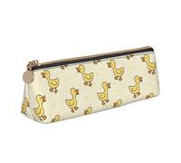 BHHJKK Trousse à crayons triangulaire en cuir avec motif animal de canard pour stylos, cosmétiques, fournitures de bureau, boîte de rangement pour bureau, femme et homme, Comme indiqué sur la photo,