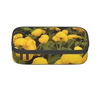 BHHJKK Trousse à crayons vide avec fermeture éclair - Motif loup - Grande capacité - Pour bureau, Motif imprimé fleurs jaunes, Taille unique, Trousses à crayons