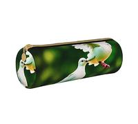 BHHJKK Trousse mécanique en cuir synthétique avec motif disque doré, ronde, de petite capacité, avec fermeture éclair, colombes, taille unique, trousses, Pigeons, Talla única, Trousses