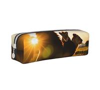 BHHJKK Various Seasonings Trousse à crayons en cuir synthétique avec fermeture éclair Motif imprimé, Le lion au coucher du soleil, Taille unique, Trousses à crayons